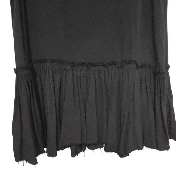 Diesel Black Sleeveless Ruffle Hem Tie Neck Top Womens Size S - Picture 6 of 8